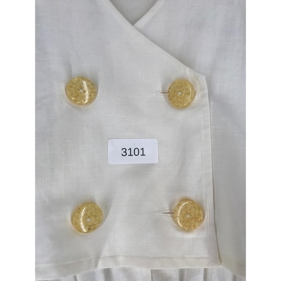 Vintage NWT Vested Romper Size 12 Casual Chic Beachwear Ivory Matching Earrings* - Picture 13 of 13